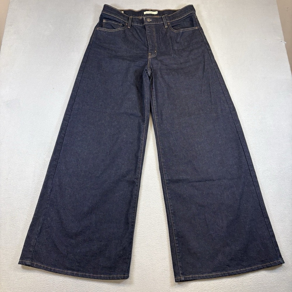 Levi's Premium 728 Women's Jeans 32 High Rise Wide Leg Dark Wash W32 L32